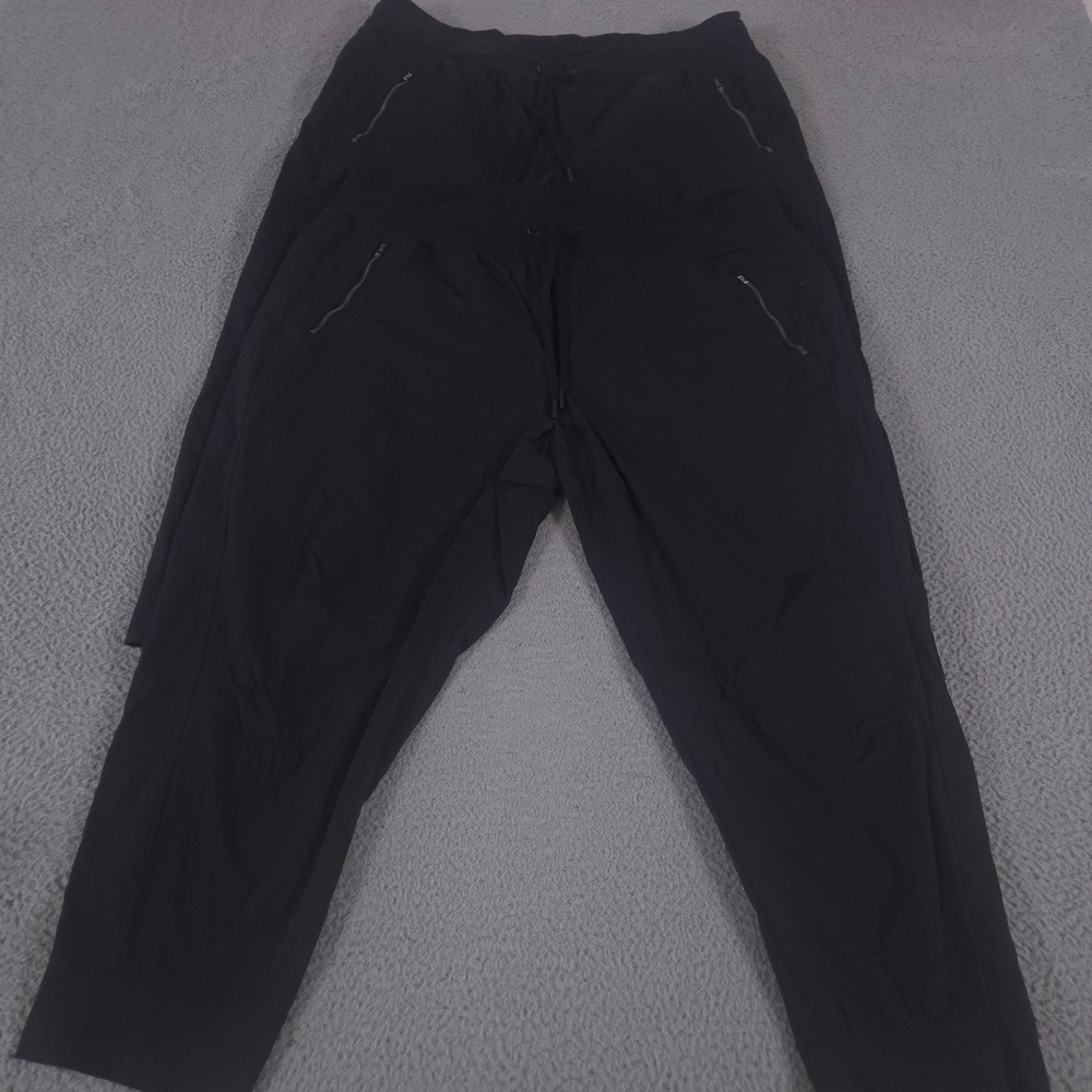 LOT OF 2 Athleta Pants Womens 22 Black Trekkie North Jogger Nylon Stretch Zip